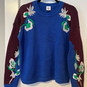 CAbi Multicolor Floral Crew Neck Sweater
